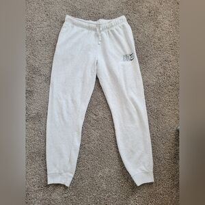Nike Jogger Sweatpants Womens Size M Light Gray Logo